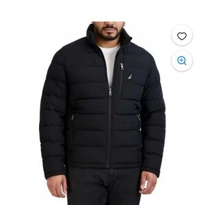 Nautica Men's Quilted Stretch Puffer Jacket Size L Water Resistant Windproof